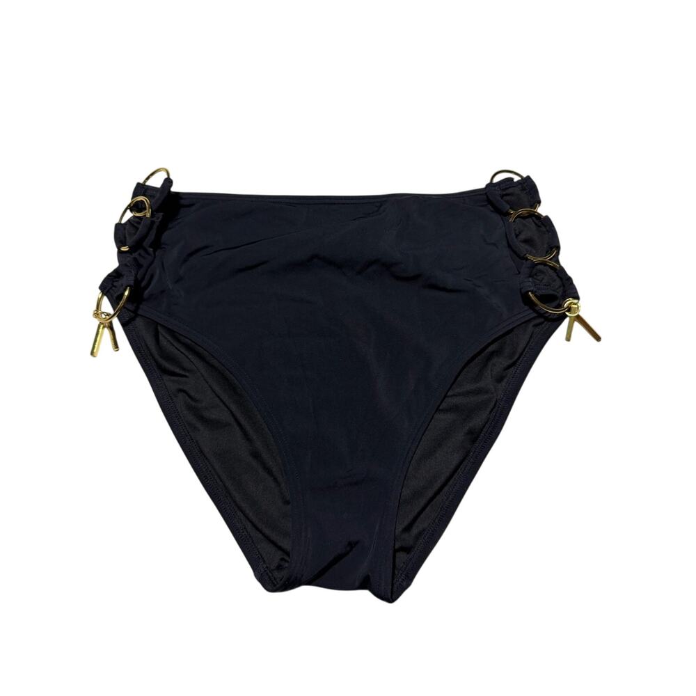 Victorias Secret High-Waist Bikini Gold Ring Sides L EUC
